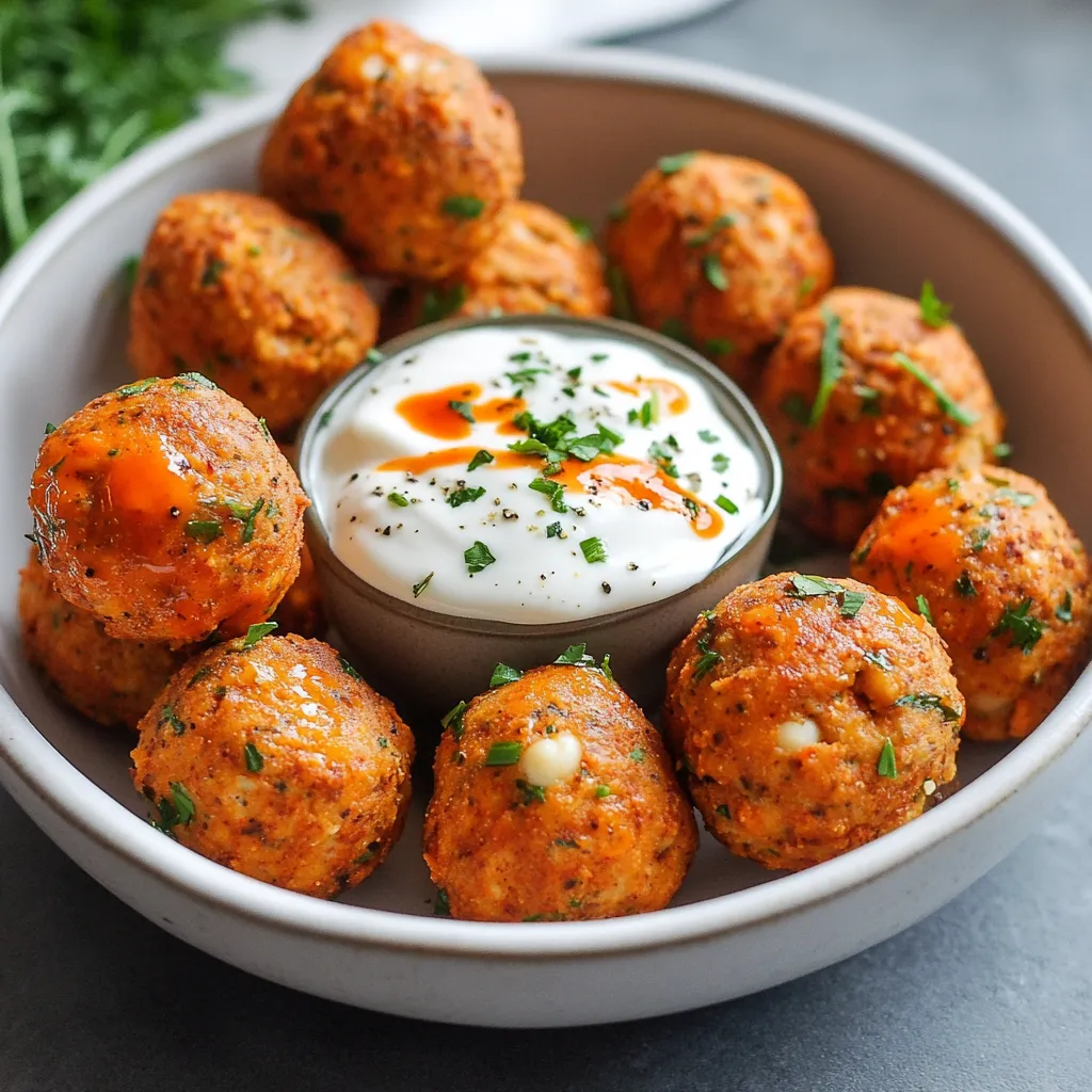 Buffalo Chickpea Bites with Yogurt Ranch