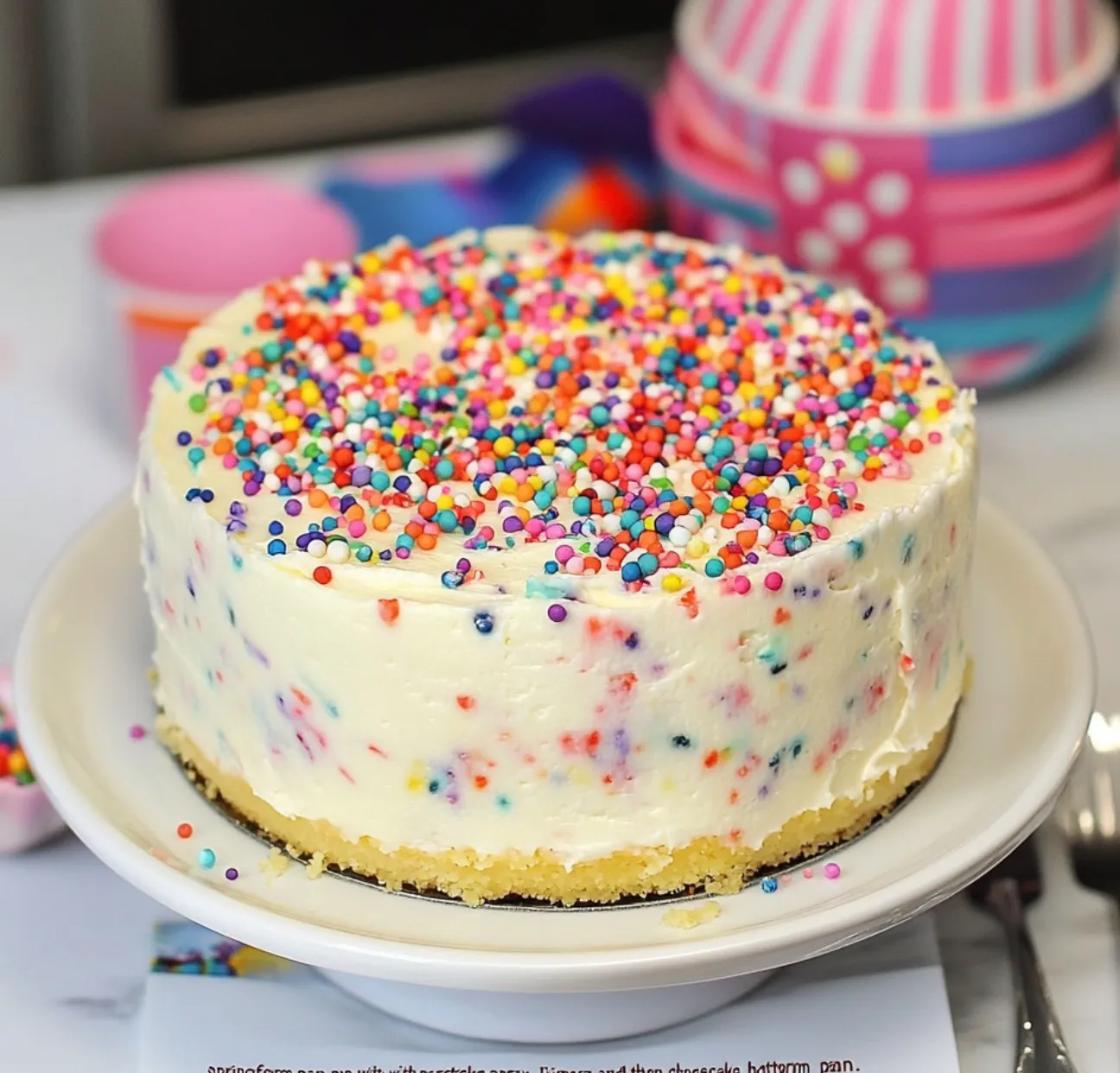 Homemade Funfetti Cheesecake Cake