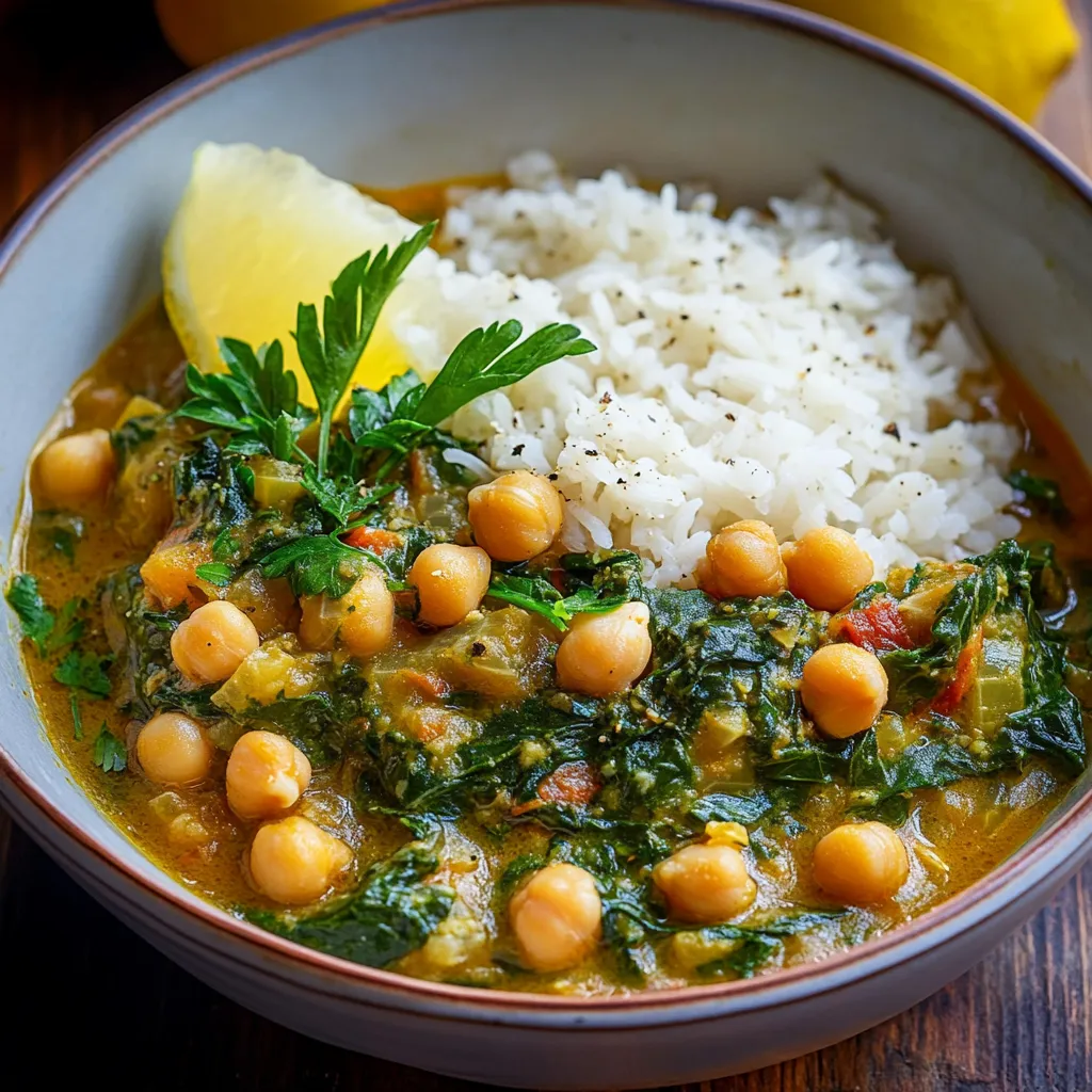 Chickpeas blended with spinach and herbs like turmeric