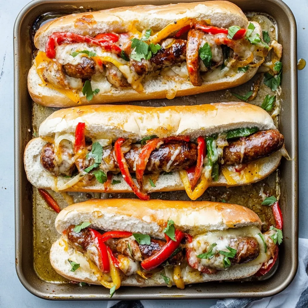 Homemade Sheet Pan Italian Sausage Heros with Honey Mustard Recipe