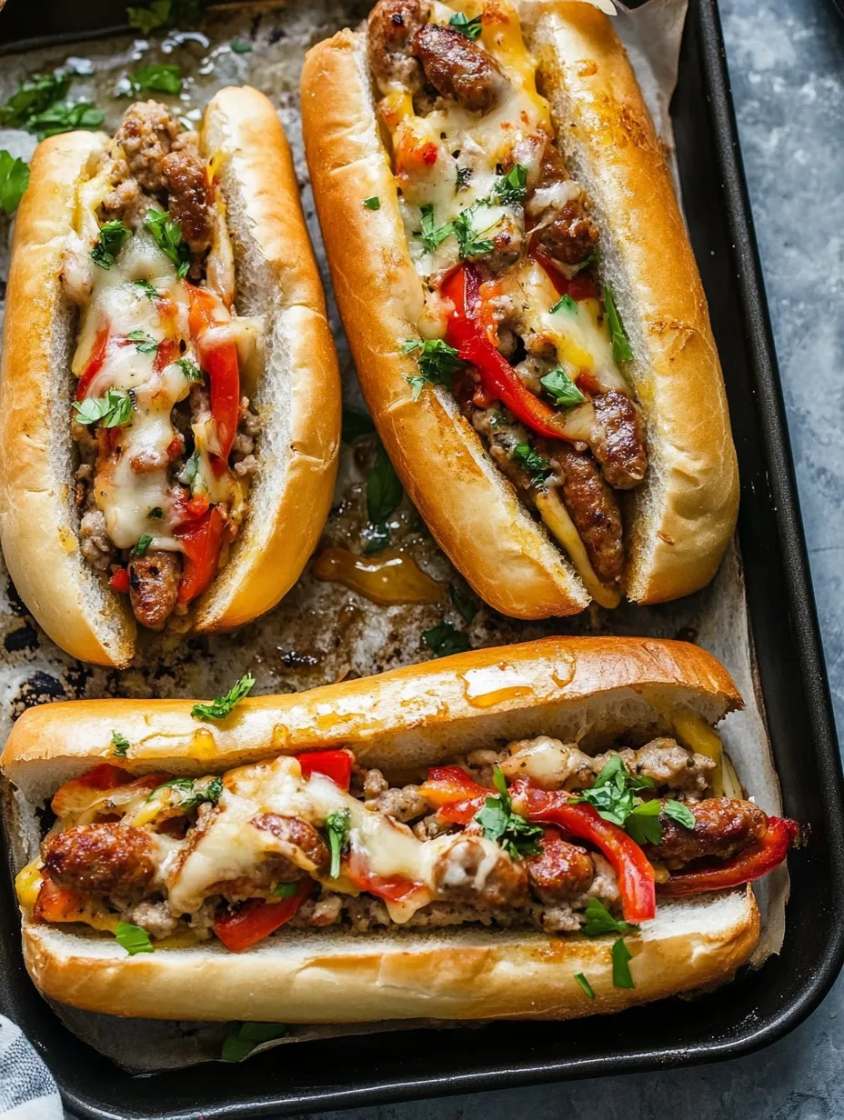 Delicious Sheet Pan Italian Sausage Heros with Honey Mustard