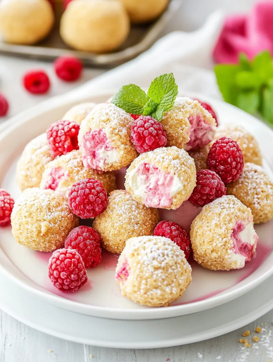 Raspberry No Bake Cheesecake Bites Recipe