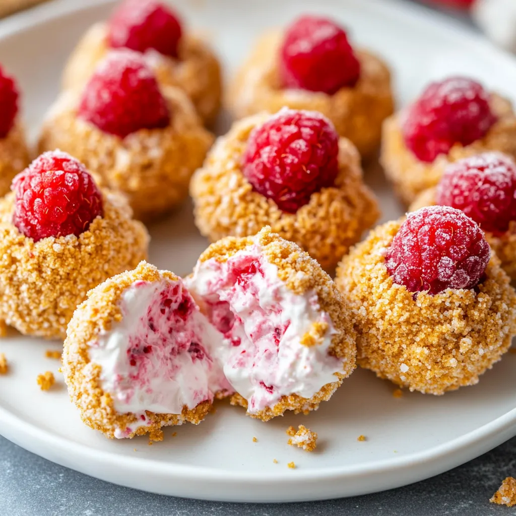 Easy Raspberry No Bake Cheesecake Bites Recipe