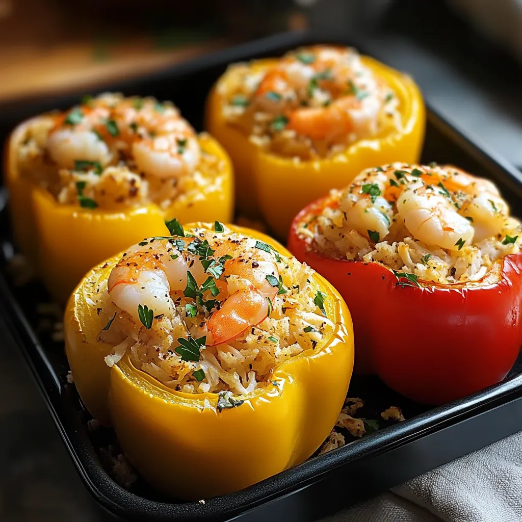 Crab and Shrimp Stuffed Bell Peppers Recipe