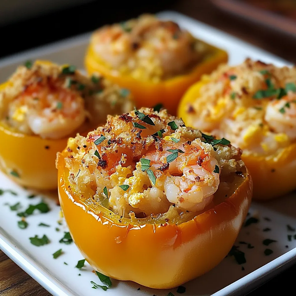 Easy Crab and Shrimp Stuffed Bell Peppers Recipe