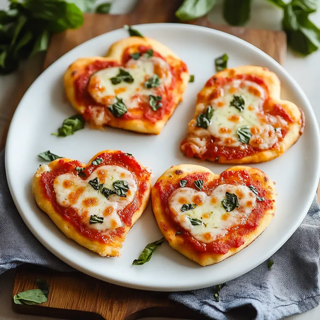 Cheesy Mini Heart Pizzas