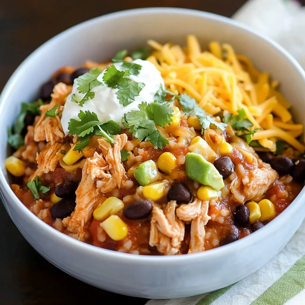 Tasty Slow Cooker Chicken Burrito Bowls