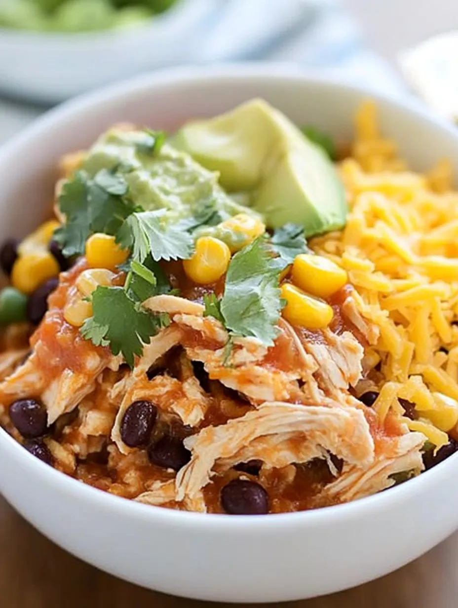 Simple Slow Cooker Chicken Burrito Bowls Recipe