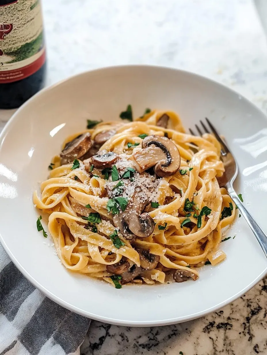 Easy Mushroom Fettuccine Recipe