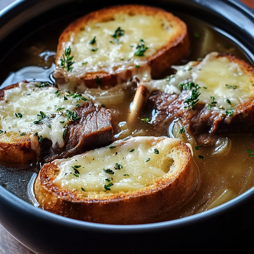 Savory French Onion Short Rib Soup with Gruyère Toast