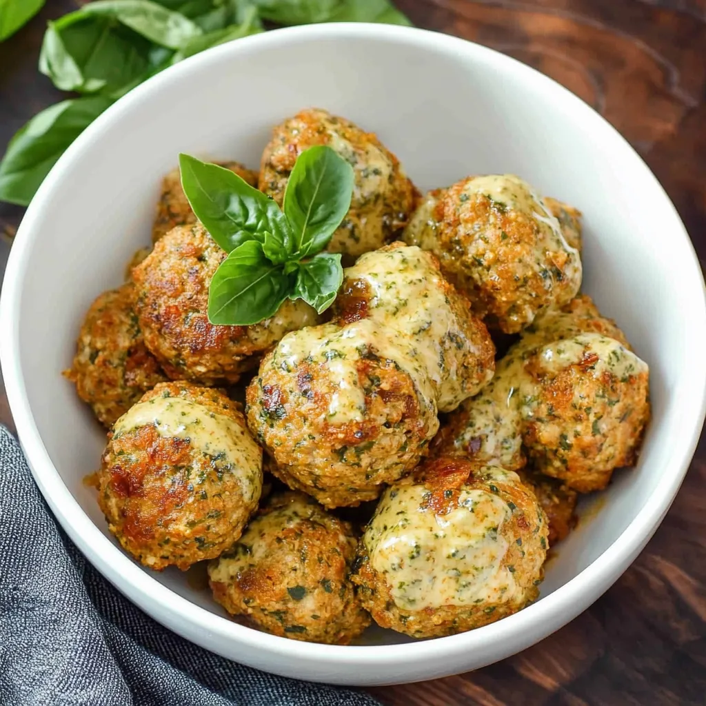 Sun-Dried Tomato Pesto Meatballs