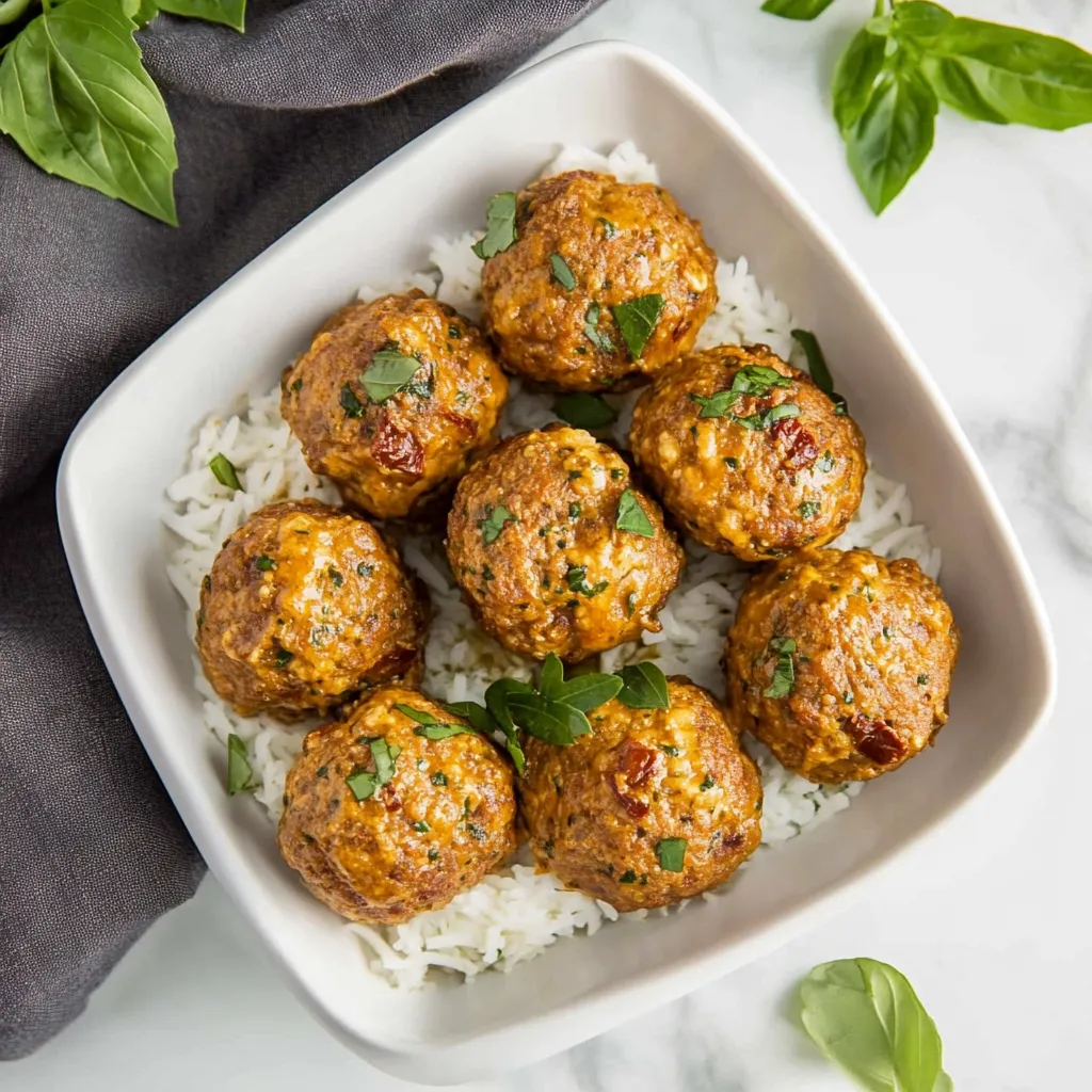 Creamy Sun-Dried Tomato Pesto Meatballs Recipe