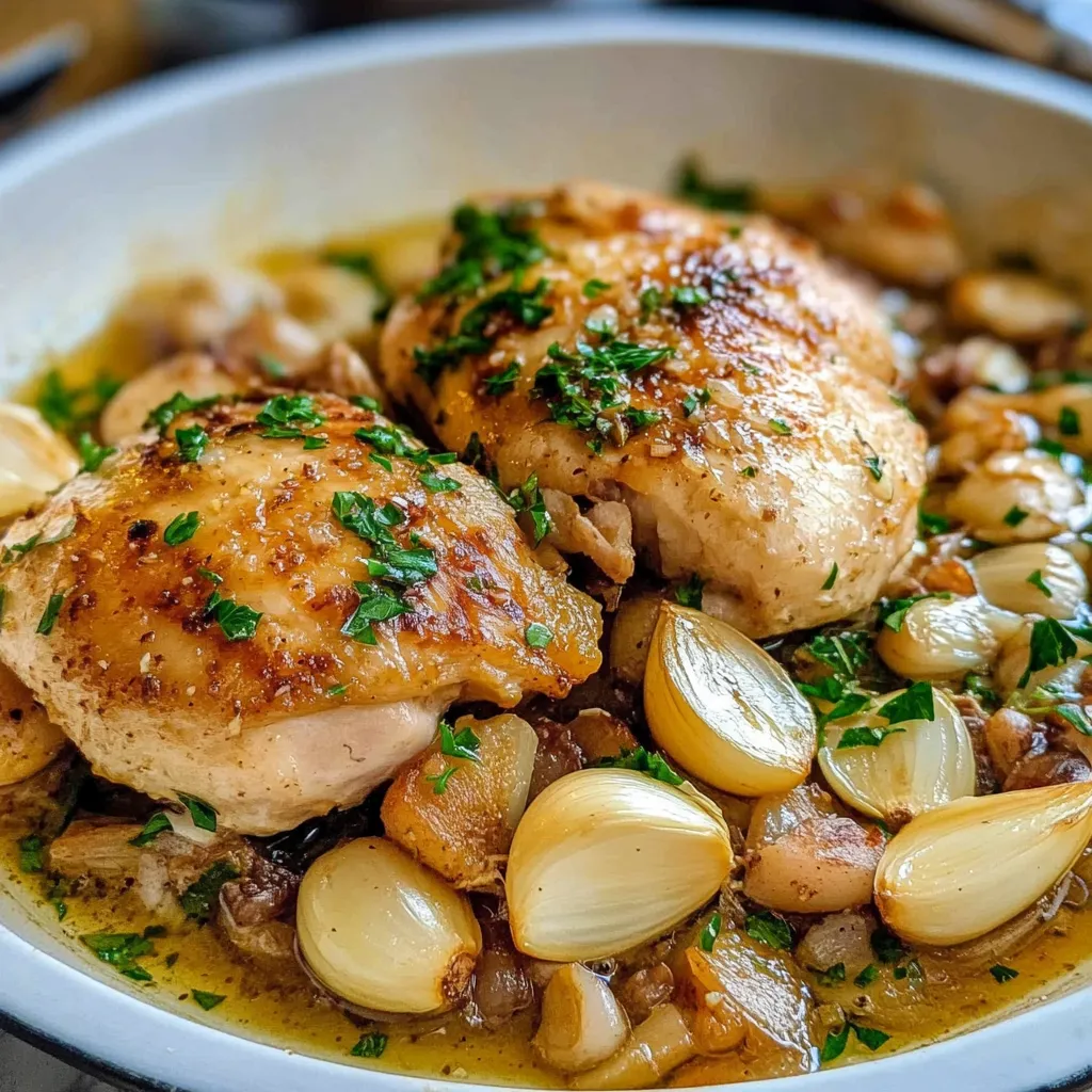 Delicious Chicken With 40 Cloves of Garlic