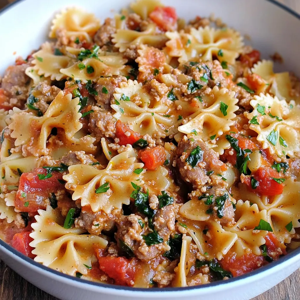 Italian Sausage Bow Tie Pasta