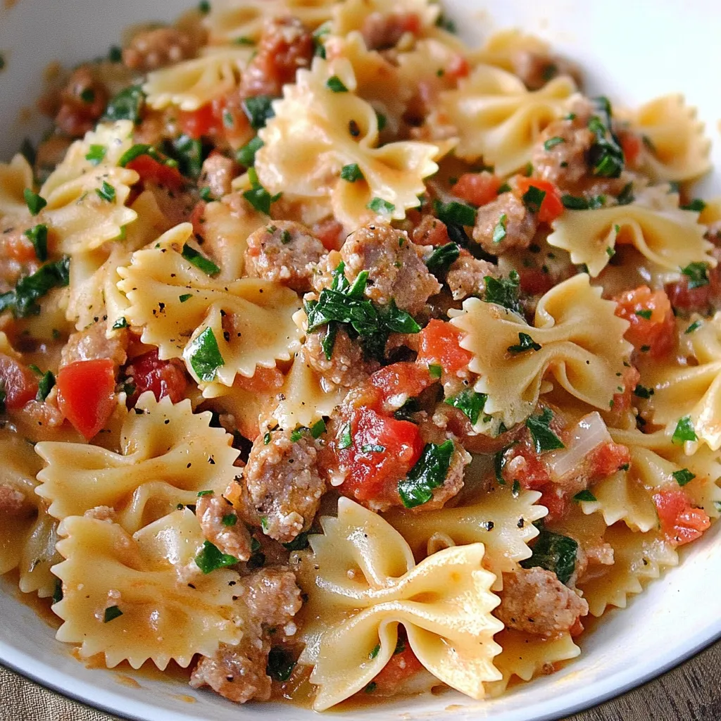 Cheesy Italian Sausage Bow Tie Pasta