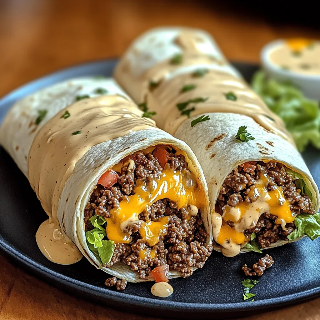 Ground Beef Delight Wrap with Creamy Sauce