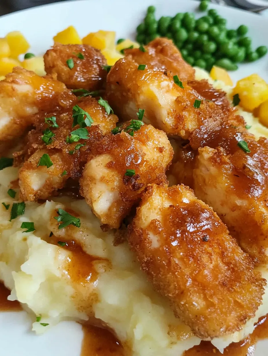 Hearty Mashed Potato Casserole with Crispy Chicken