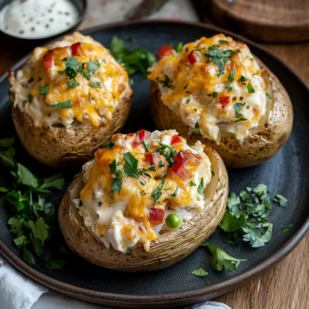 Incredible Crack Chicken Stuffed Baked Potatoes