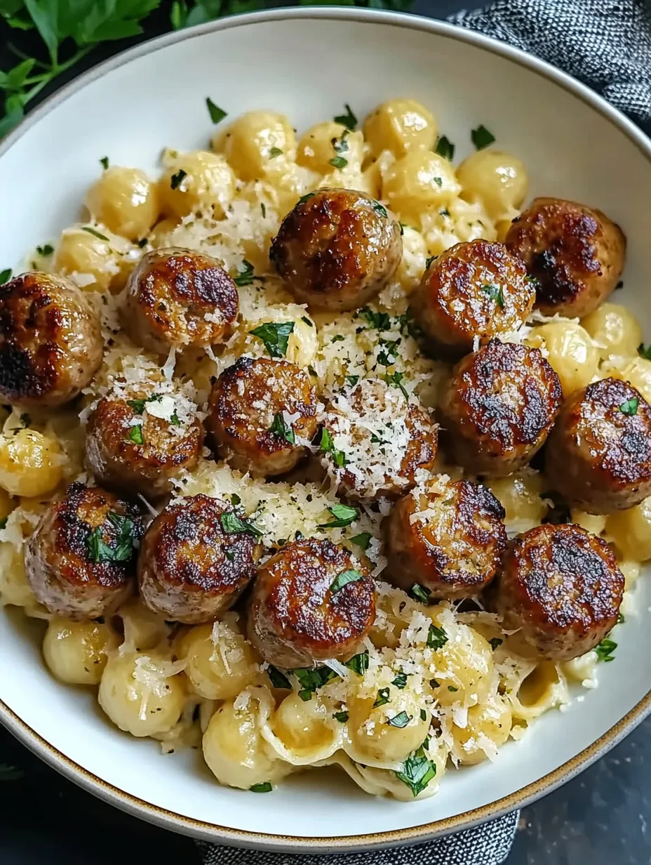 Ultimate Buttery Garlic Sausage Chunks with Velvety Parmesan Noodles