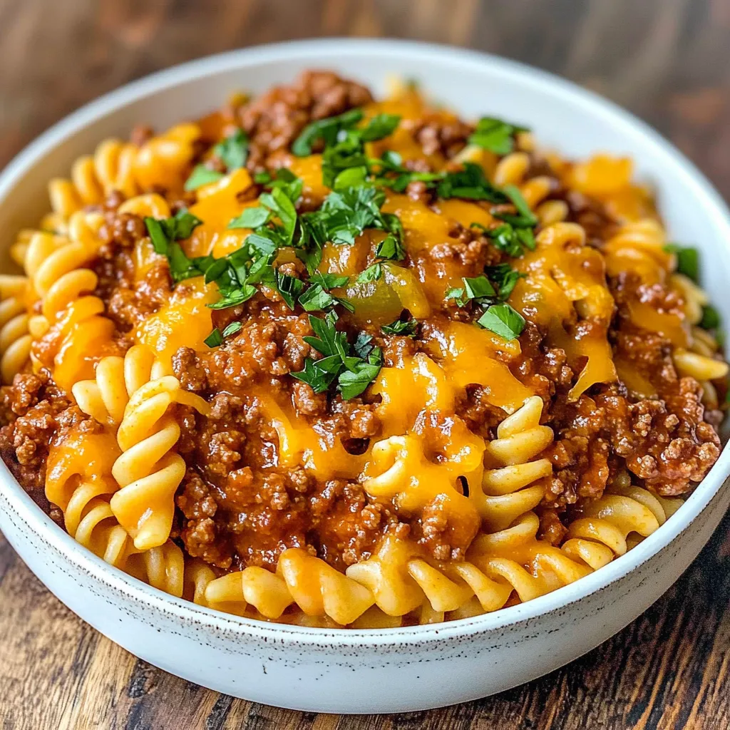 Cheesy Sloppy Joe Pasta Bake