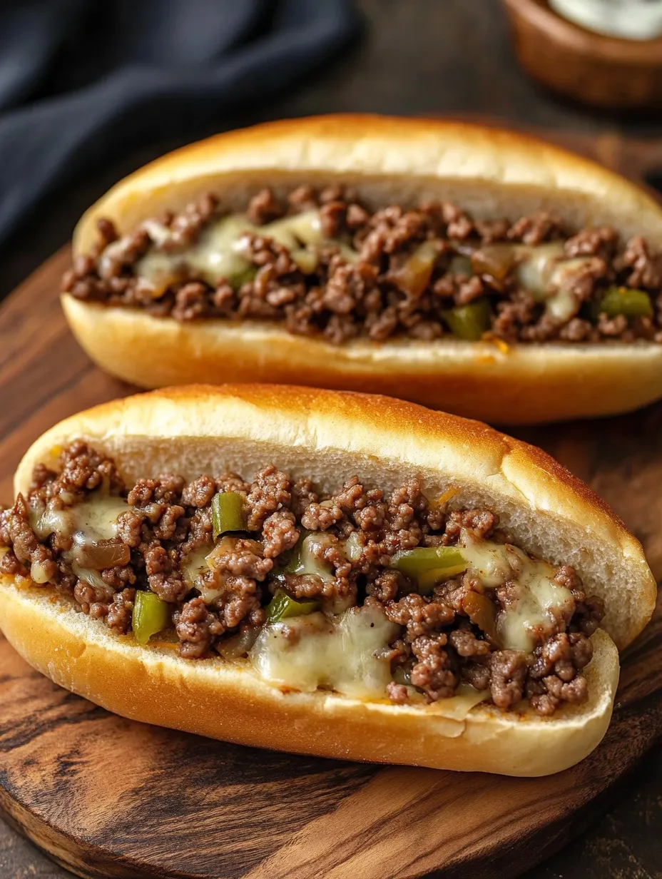 Cheesy Ground Beef Philly Cheesesteak Recipe