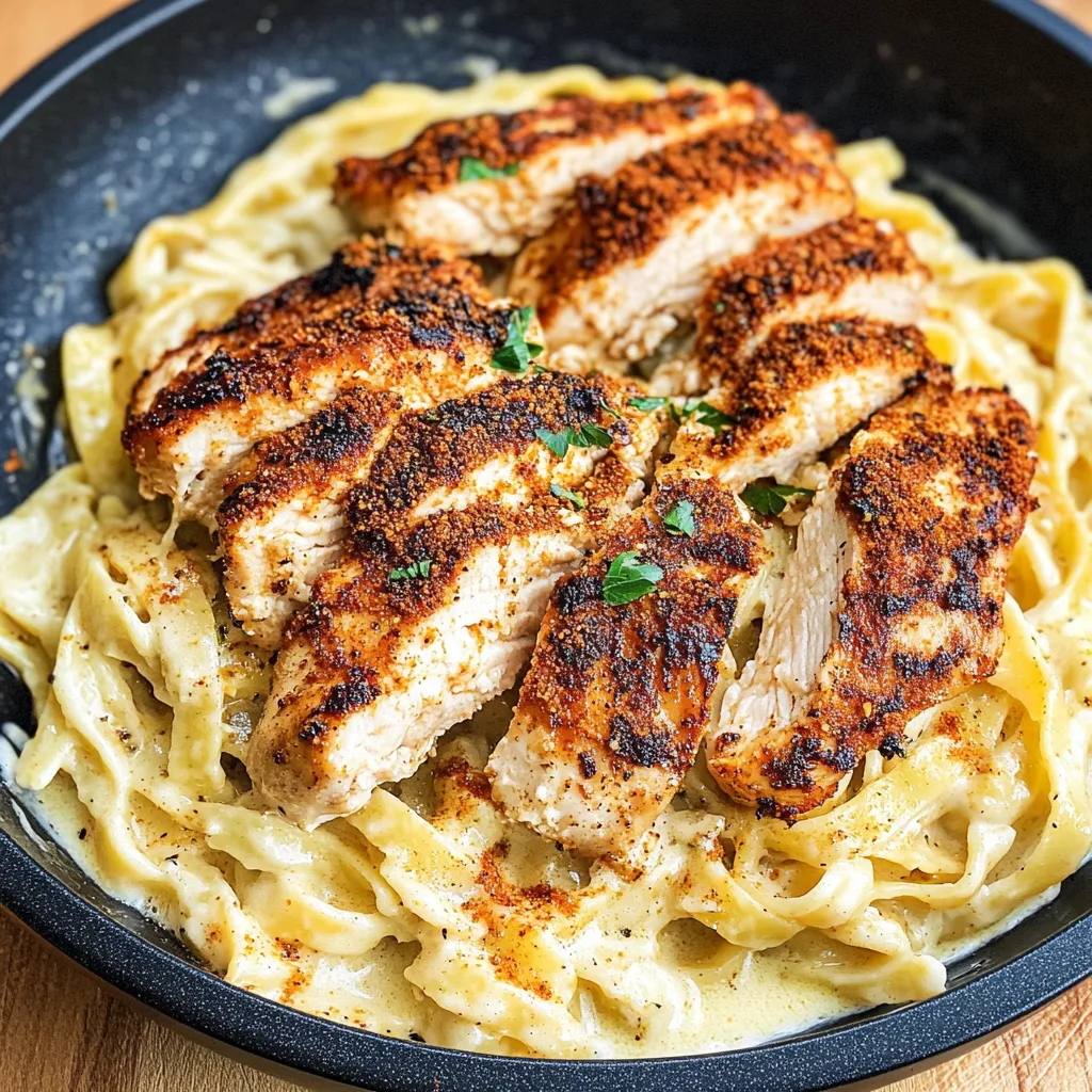 Easy Blackened Cajun Chicken Alfredo Recipe