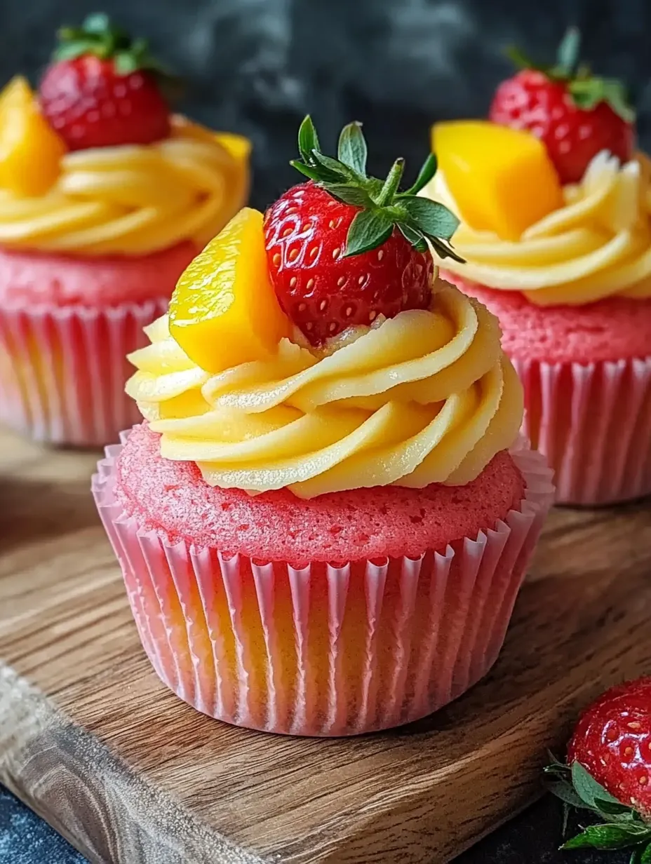 Strawberry Mango Cupcakes