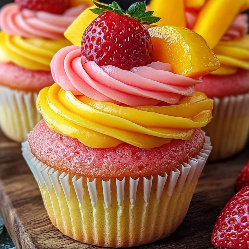 Easy Strawberry Mango Cupcakes Recipe