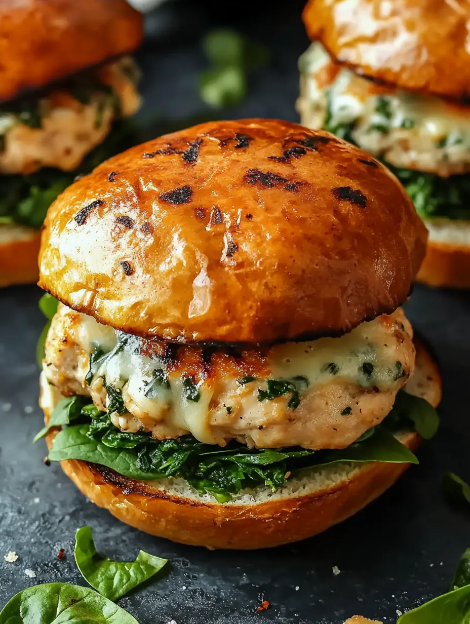 Easy White Cheddar and Spinach Chicken Burgers Recipe