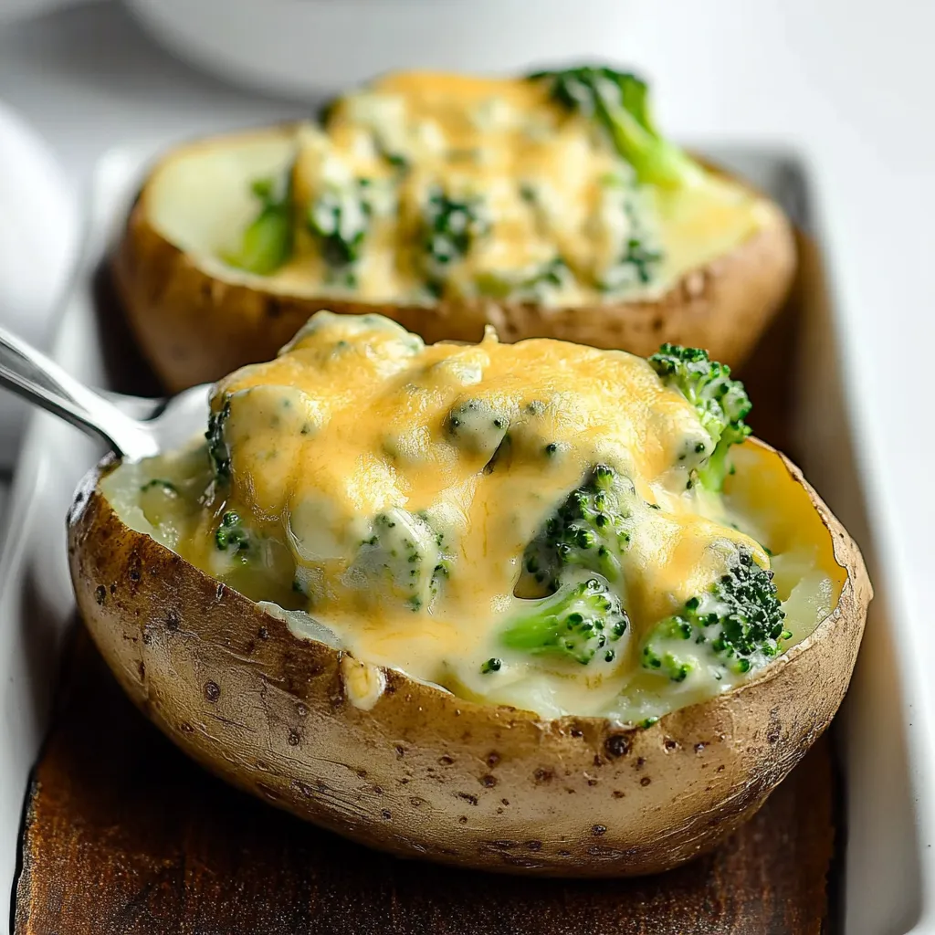 Baked Potatoes with Broccoli Cheese Sauce