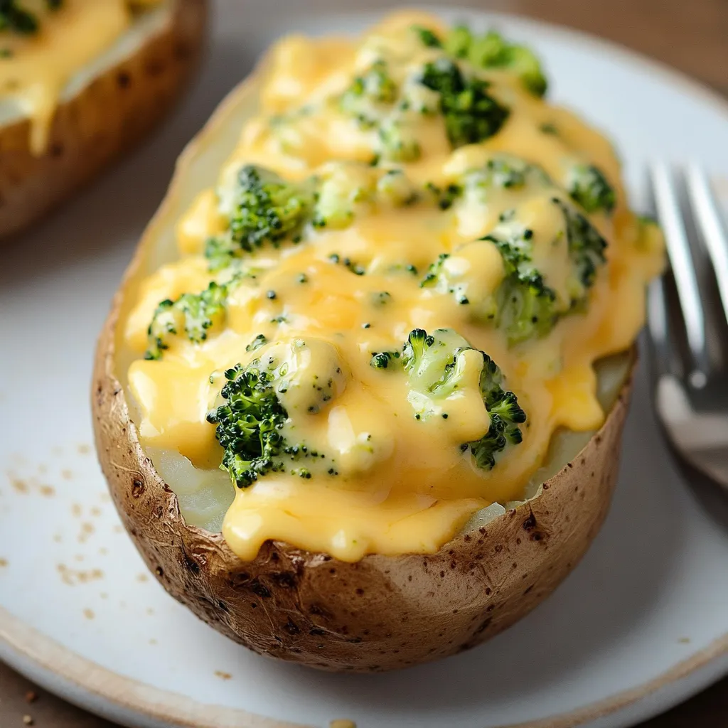 Baked Potatoes with Broccoli Cheese Sauce Recipe