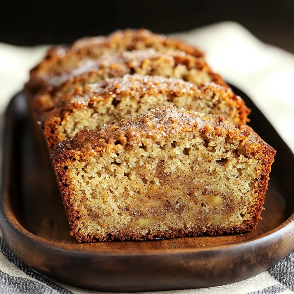 Moist Banana Bread with Cinnamon Sugar Topping