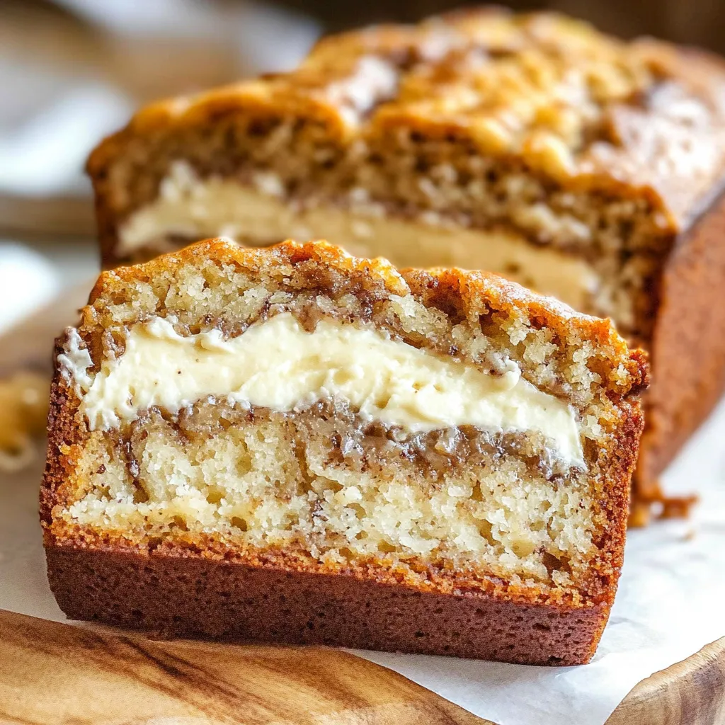 Cheesecake Swirled Banana Bread