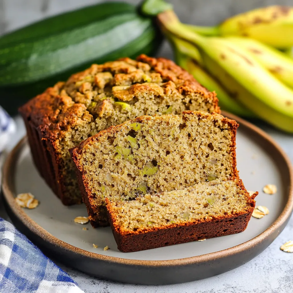 Homemade zucchini banana oat bread recipe