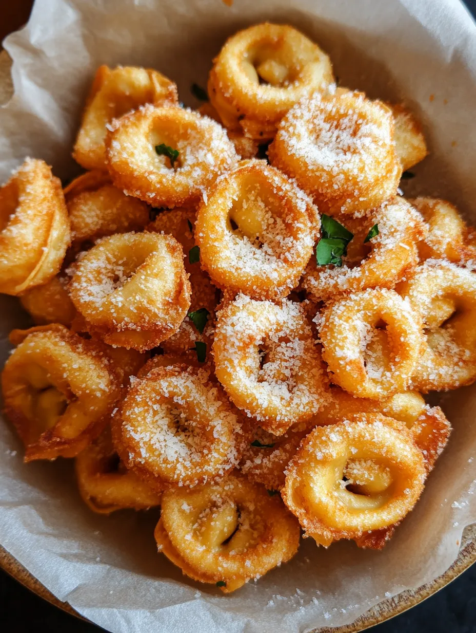 A bowl of fried dough with powdered sugar on top.