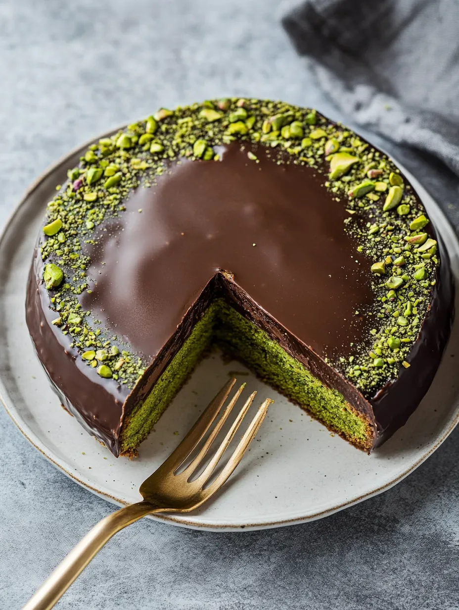 A slice of chocolate cake with almonds on a plate.