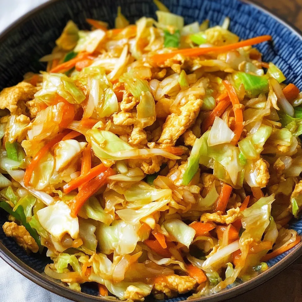 Served Asian-inspired dish with colorful veggies and egg.