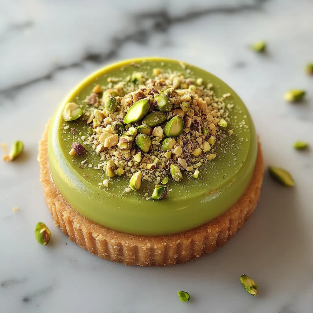 A green and white cookie with almonds on top.