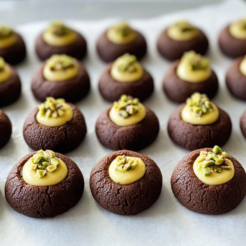 A tray of chocolate cookies with almonds on top.