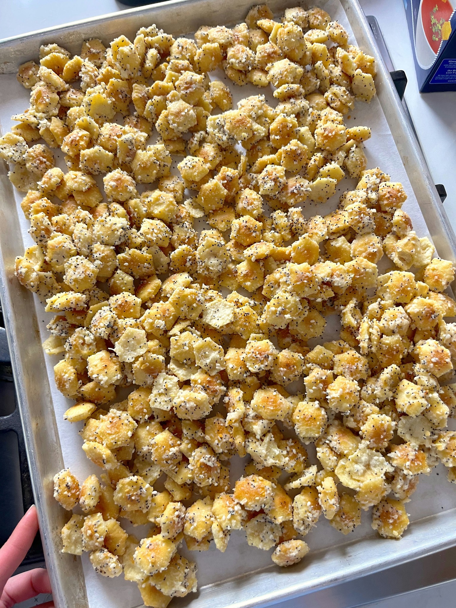 A tray of food with a lot of seasoning.