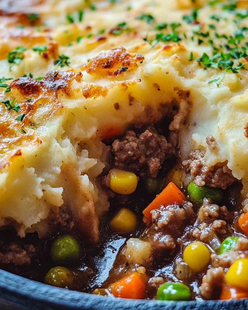 A close up of a delicious looking casserole.