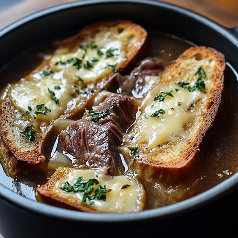 Onion Short Rib Stew with Gruyère Toast