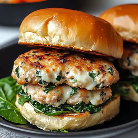 Cheddar Spinach Burgers with Chicken