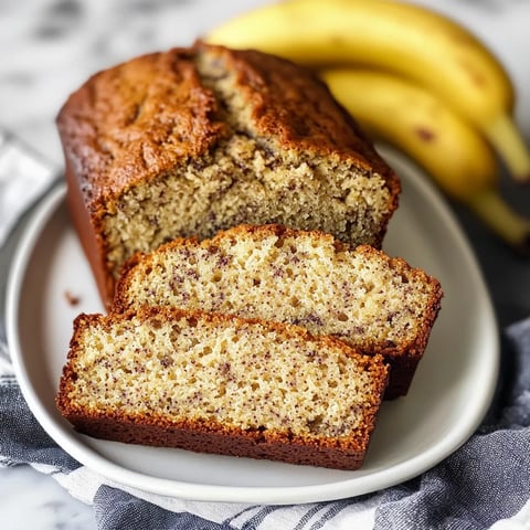 Freshly baked banana bread using one bowl