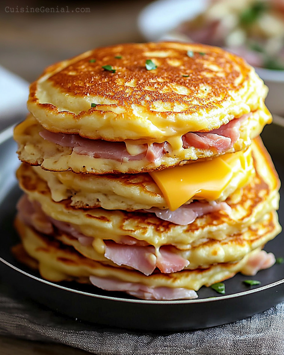 Pancakes Salés Jambon-Fromage