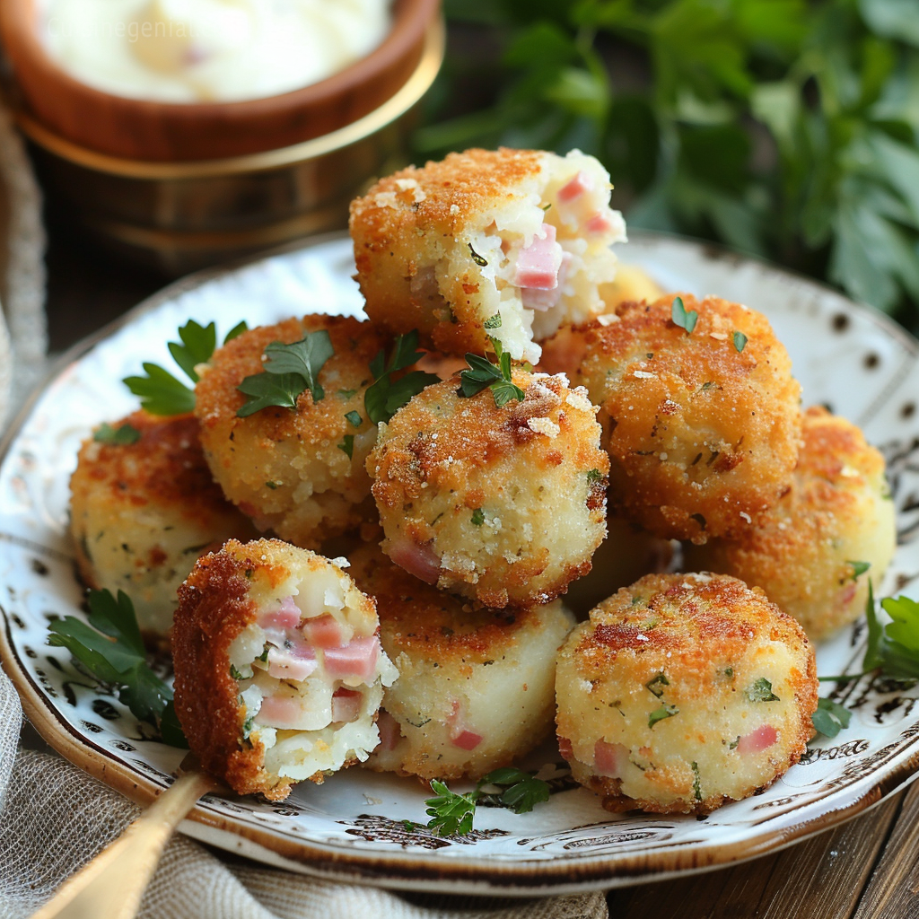 Croquettes dorées de Jambon et Pommes de Terre