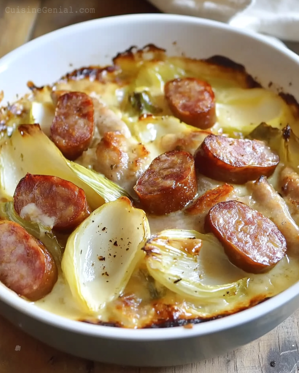 Fondue d'Endives aux Saucisses Fumées