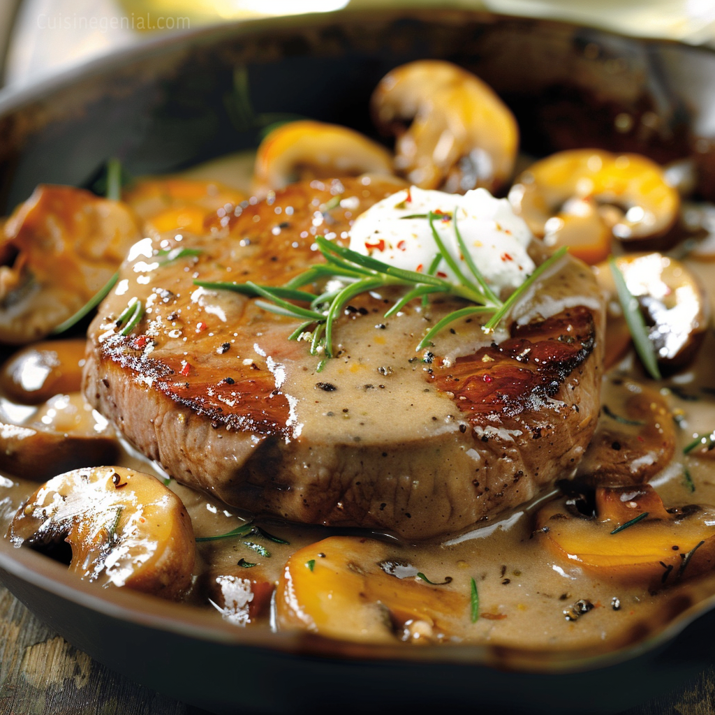 Filet Mignon Au Boursin Et Champignons