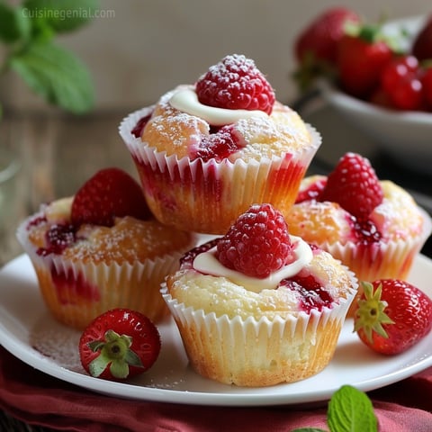 Muffins Moelleux aux Fraises et Mascarpone