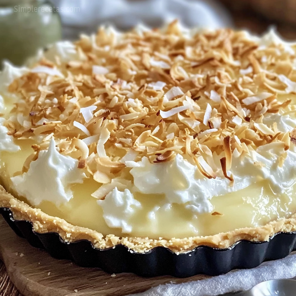 Tarte Crémeuse à la Noix de Coco, un dessert tropical doré et onctueux